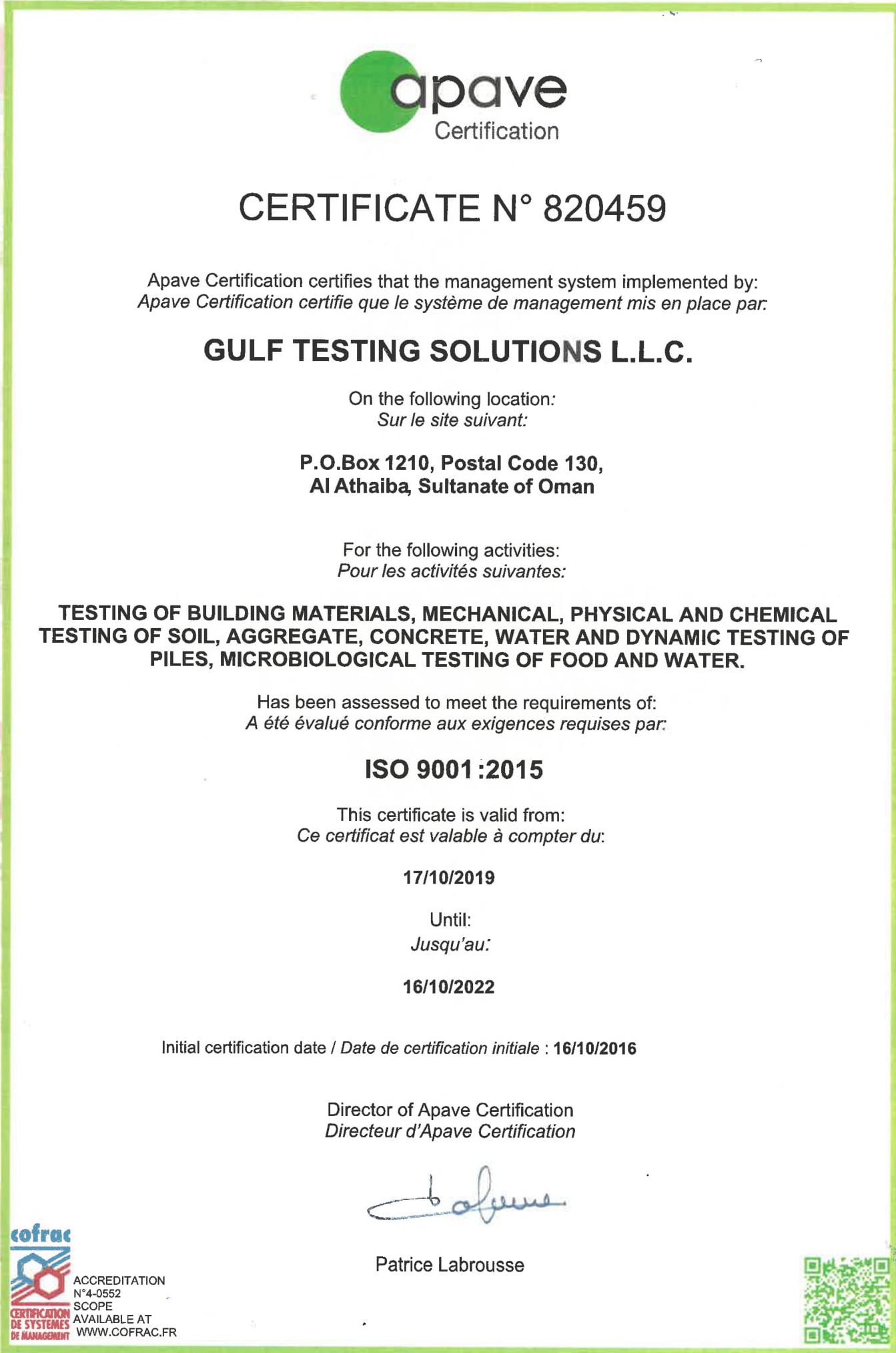 ISO 9001 – 2015